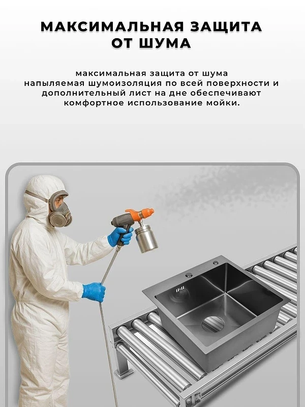 Кухонная мойка Wisent 58 WS35848B/W02-114B/W405B цвет Графит