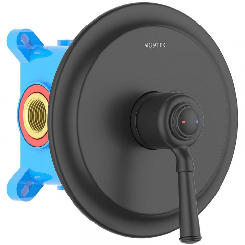Смеситель для душа Aquatek Классик AQ1566MB Черный матовый латунь встраиваемый