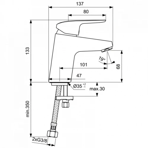 Смеситель для раковины Ideal Standard Ceraflex B1710AA Хром латунь