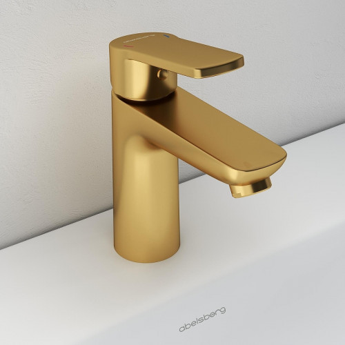 Смеситель для раковины Abelsberg Lineara UNF23508BG цвет Королевское золото