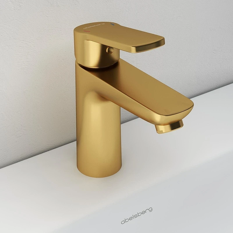 Смеситель для раковины Abelsberg Lineara UNF23508BG цвет Королевское золото
