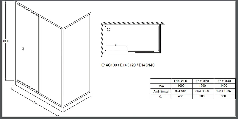 Душевая дверь Jacob Delafon Serenity 100 E14C100-GA профиль Хром стекло прозрачное