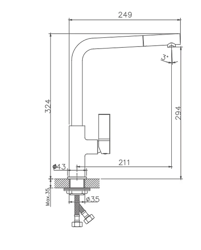 Смеситель для кухни Haiba HB70501-7 Хром Черный