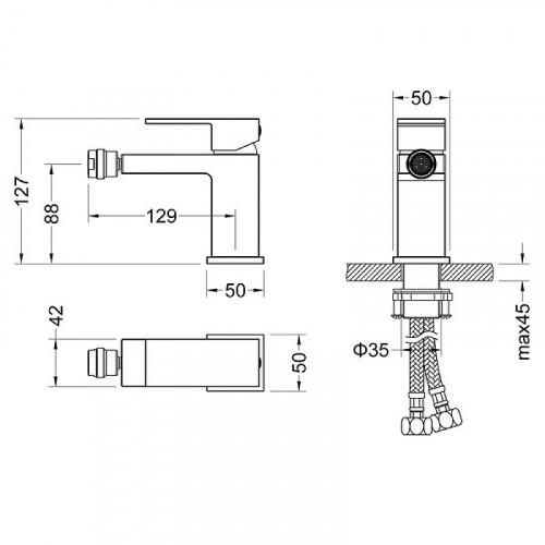 Смеситель для биде Timo Selene 2062/17F Золото матовое