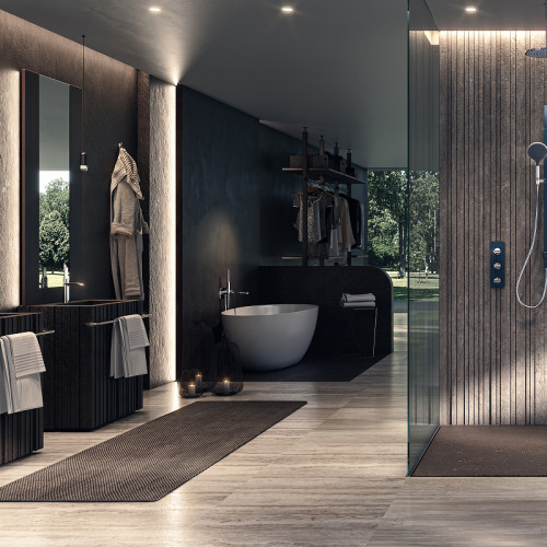 Смеситель для ванны Bossini Apice Z00555.073 Черный матовый латунь встраиваемый