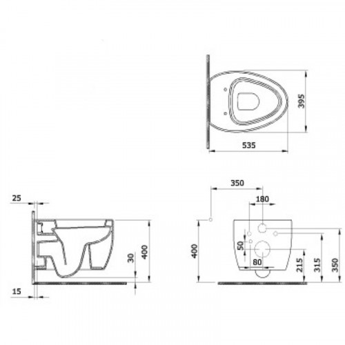 Унитаз Bocchi Etna 1116-005-0129 подвесной Черный глянцевый без сиденья фарфор подвесной