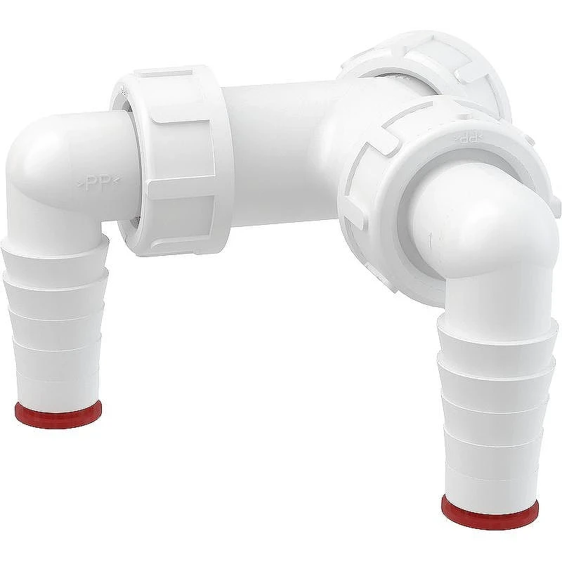 Колено для сифона Alcaplast P148Z с двумя штуцерами Белое