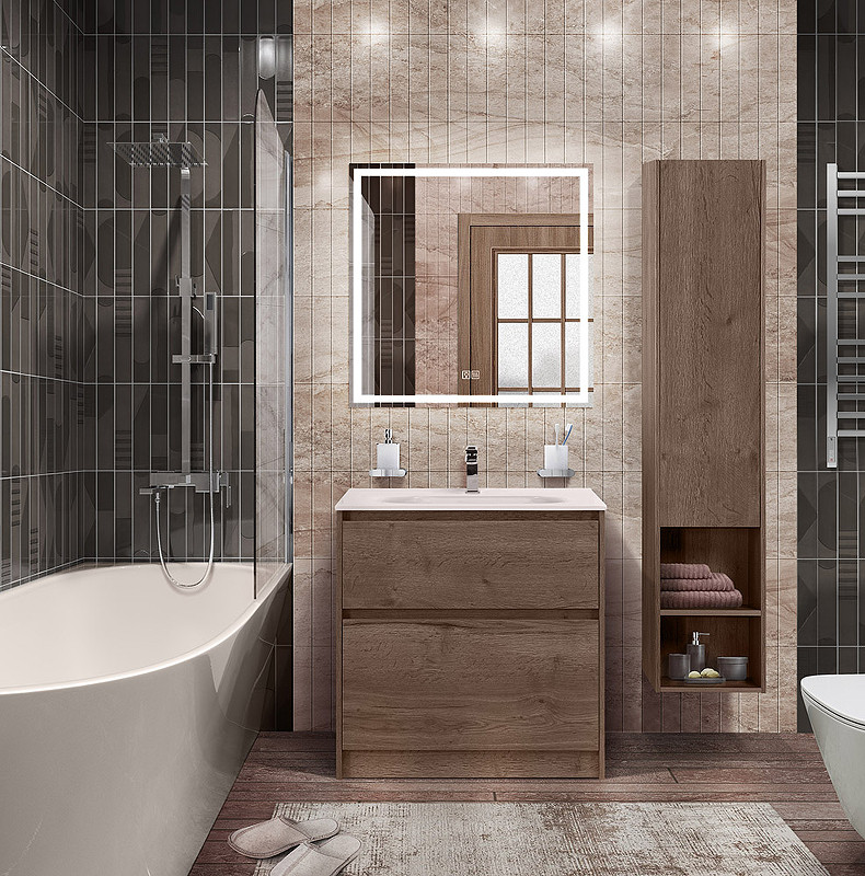 Тумба под раковину BelBagno Kraft 80 KRAFT-800-2C-PIA-RT Rovere Tabacco МДФ / ЛДСП