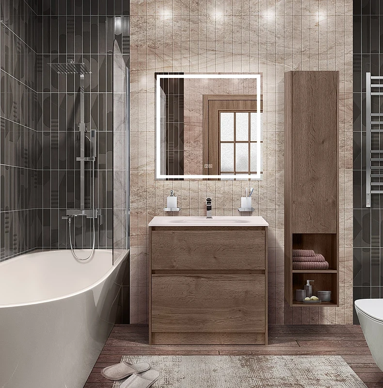 Тумба под раковину BelBagno Kraft 80 KRAFT-800-2C-PIA-RT Rovere Tabacco МДФ / ЛДСП