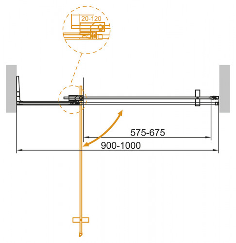 Душевая дверь Cezares Slider 100 SLIDER-B-1-90/100-GRIGIO-Cr профиль Хром стекло серое