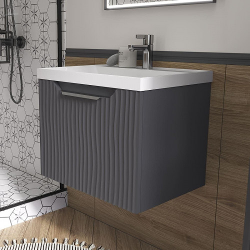 Тумба под раковину Equil Mirage 60 tpMIRAGE60.1Y-07 подвесная цвет Графит софт