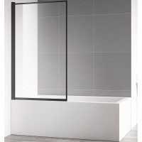 Шторка на ванну AQUAme 80 L AQM2859-L профиль Черный матовый стекло прозрачное