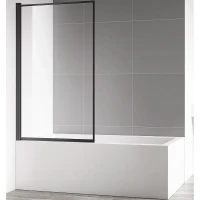 Шторка на ванну AQUAme 80 L AQM2859-L профиль Черный матовый стекло прозрачное