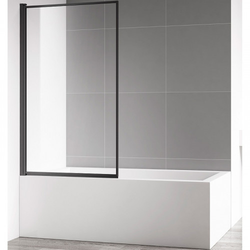 Шторка на ванну AQUAme 80 L AQM2859-L профиль Черный матовый стекло прозрачное