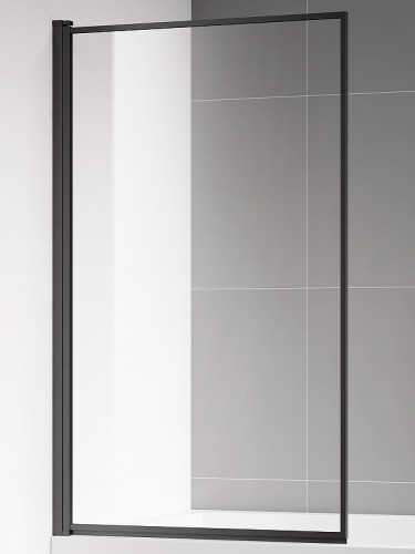 Шторка на ванну AQUAme 80 L AQM2859-L профиль Черный матовый стекло прозрачное