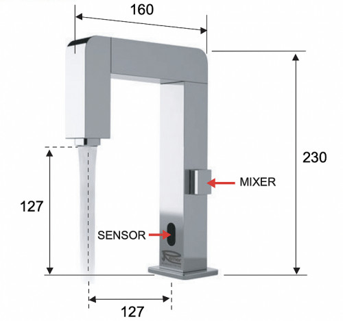 Смеситель для раковины Remer Sensor SE18 цвет Хром