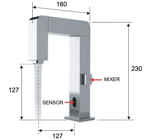 Смеситель для раковины Remer Sensor SE18 цвет Хром