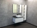 Зеркало со шкафом Comforty Милан 90 00004137130 Белый глянец МДФ / ЛДСП, стекло