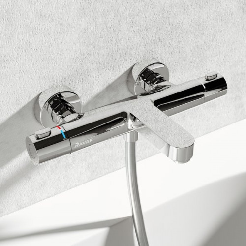 Смеситель для ванны Ravak Termo 300 TE 023.00/150 X070097 с термостатом Хром латунь на стену