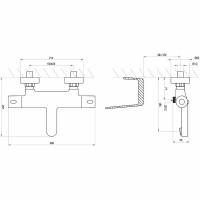 Смеситель для ванны Ravak Termo 300 TE 023.00/150 X070097 с термостатом Хром латунь на стену
