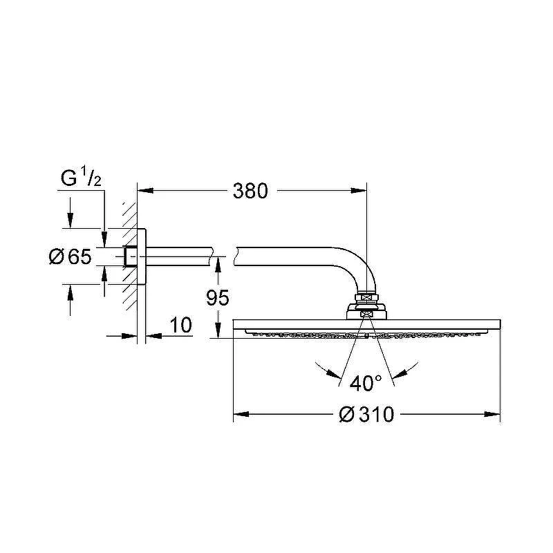 Верхний душ Grohe Rainshower Cosmopolitan 310 26066GN0 Холодный рассвет матовый