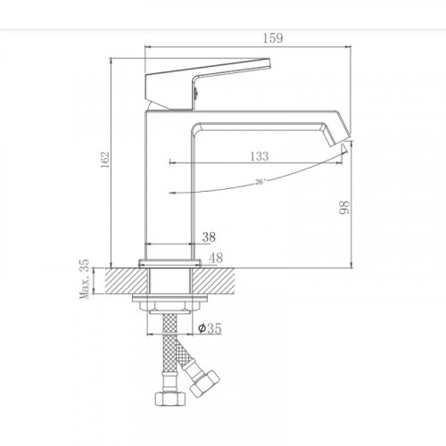 Смеситель для раковины Haiba HB10575 цвет Хром