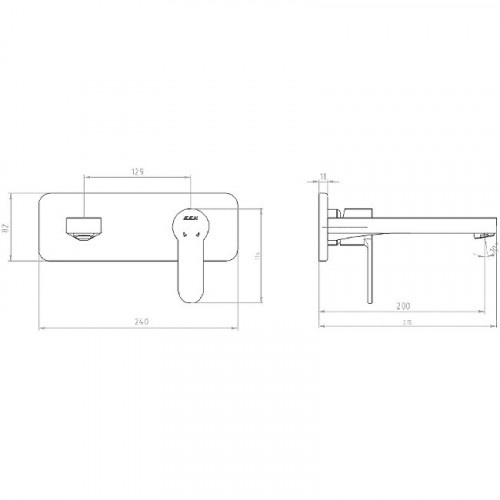Смеситель для раковины E.C.A. Nita 102167608EX-K Хром латунь встраиваемый