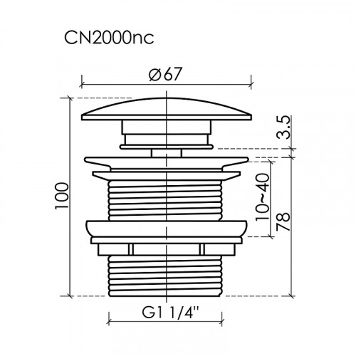 Донный клапан Ceramicanova CN2000MBnc цвет Черный матовый