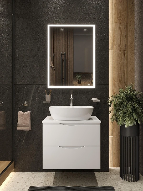 Тумба c раковиной Bond Cube 60 T55605-S56500 подвесная цвет Белый матовый