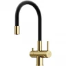 Смеситель для кухни Sancos Lucia SC4004BG Золото брашированное Черный латунь