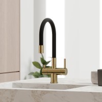 Смеситель для кухни Sancos Lucia SC4004BG Золото брашированное Черный латунь