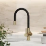 Смеситель для кухни Sancos Lucia SC4004BG Золото брашированное Черный латунь
