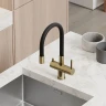 Смеситель для кухни Sancos Lucia SC4004BG Золото брашированное Черный латунь