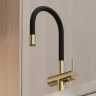 Смеситель для кухни Sancos Lucia SC4004BG Золото брашированное Черный латунь