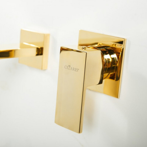 Смеситель для раковины Cezares UNIKA-BLI2-03/24 Золото 24 карат латунь встраиваемый