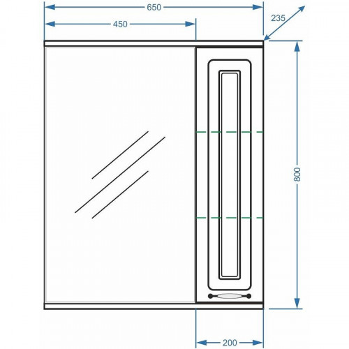 Зеркало со шкафом Stella Polar Кармела 65 SP-00000184 Ольха белая