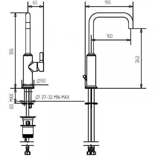 Смеситель для раковины Migliore Sirius 28173 Хром латунь