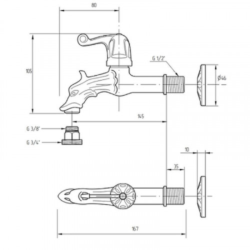 Кран для одного типа воды Migliore Artistica 18408 Бронза