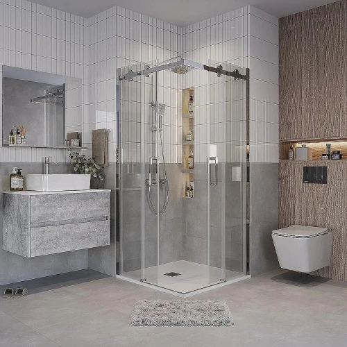 Душевой уголок Grossman Classic 90х90 300.K33.04.9090.10.00 профиль Хром стекло прозрачное