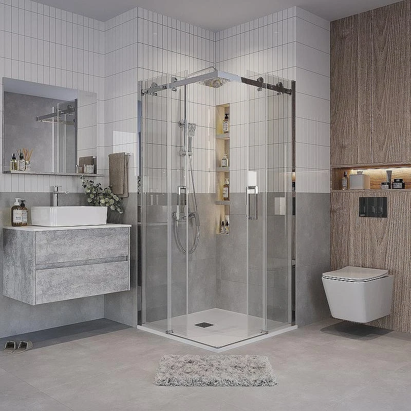 Душевой уголок Grossman Classic 90х90 300.K33.04.9090.10.00 профиль Хром стекло прозрачное