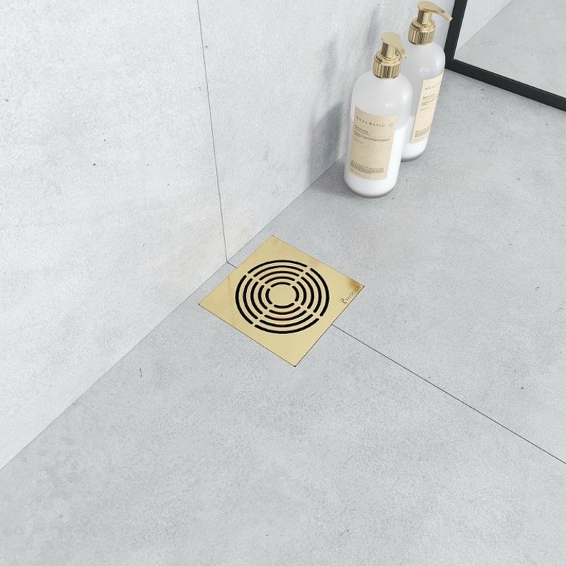 Душевой трап Boheme Smart Design 984-15-G с решеткой Золото