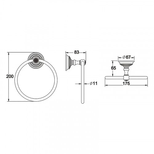 Кольцо для полотенец Rose RG14Q RG1406Q цвет Бронза