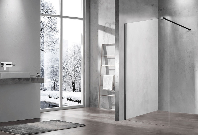 Душевая перегородка Vincea Walk-In 120 VSW-1H120CLB профиль Черный матовый стекло прозрачное