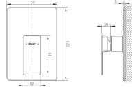 Смеситель для душа Bravat Phillis PB856101CP-ENG Хром латунь встраиваемый однорычажный