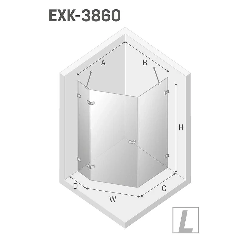 Душевое ограждение New Trendy AVEXA Gold x100 EXK-3860