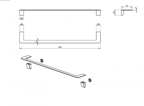 Полотенцедержатель Wonzon &amp; Woghand WW-V2101-MB цвет Черный матовый