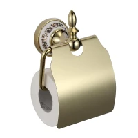 Держатель туалетной бумаги Savol S-06851B с крышкой цвет Золото