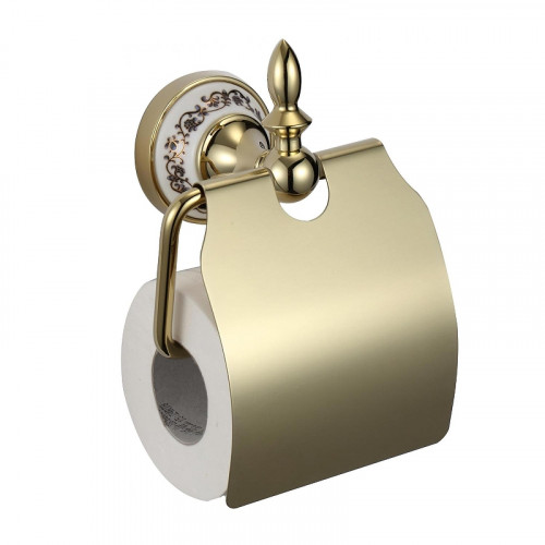 Держатель туалетной бумаги Savol S-06851B с крышкой цвет Золото