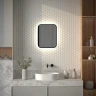 Зеркало Defesto Aura 40х50 DF 2961 с подсветкой 15W-4500K/Без выключателя/Нейтральный белый свет/Черная рама