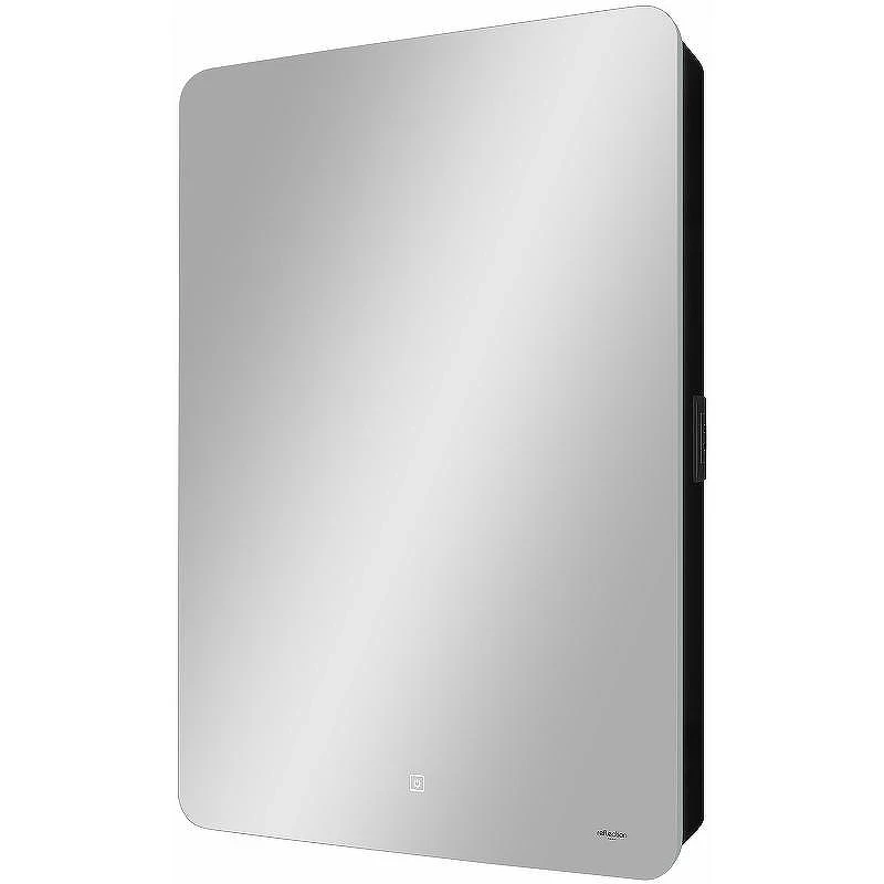 Зеркальный шкаф Reflexion Black 560х850 RF2001BL с подсветкой Черный матовый